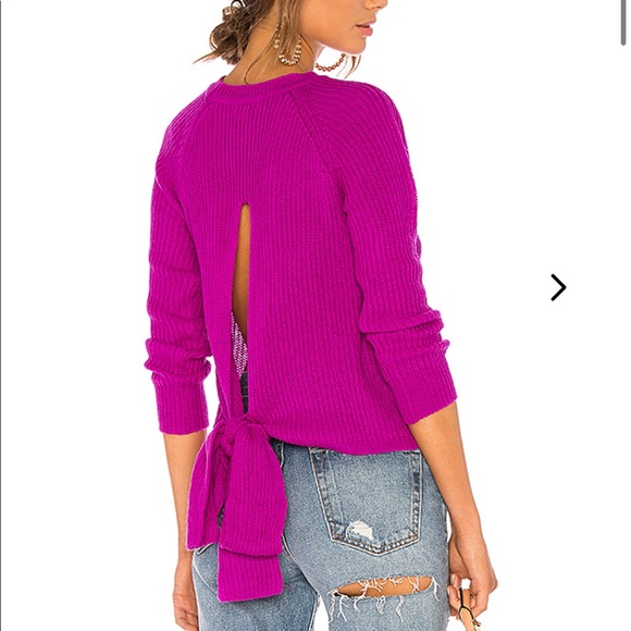 Lovers + Friends Sweaters - Lovers and Friends magenta open back sweater